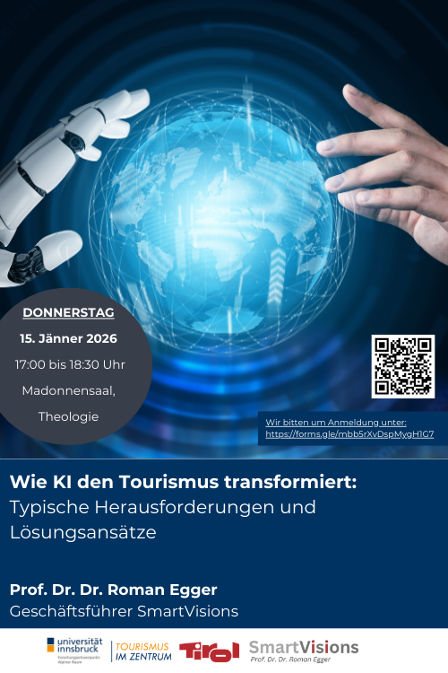 Veranstaltungsplakat für den Vortrag am 15.01.2026 von 17:00-18:30 Uhr im Madonnensaal von Prof. Dr. Dr. Roman Egger