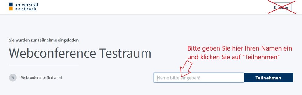Einstieg in eine BigBlueButton Konferenz ohne Login