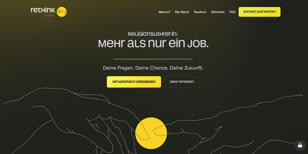 Screenshot der Homepage von Rethink Religion