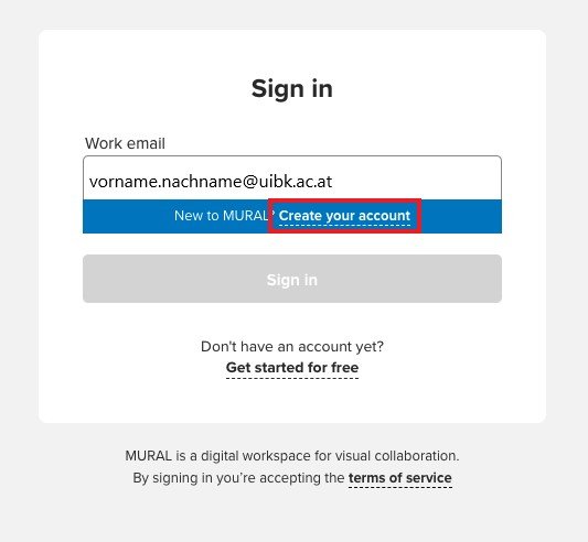 Erste Anmeldung bei Mural