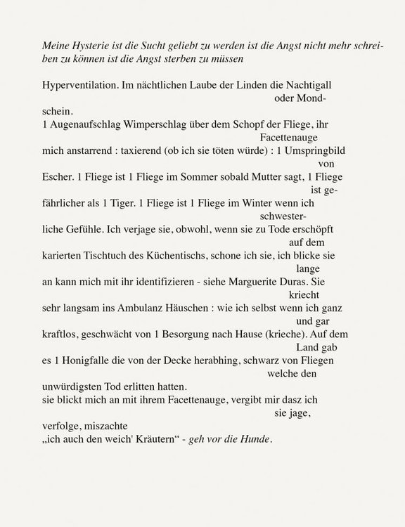 das Gedicht von Frederike Mayröcker