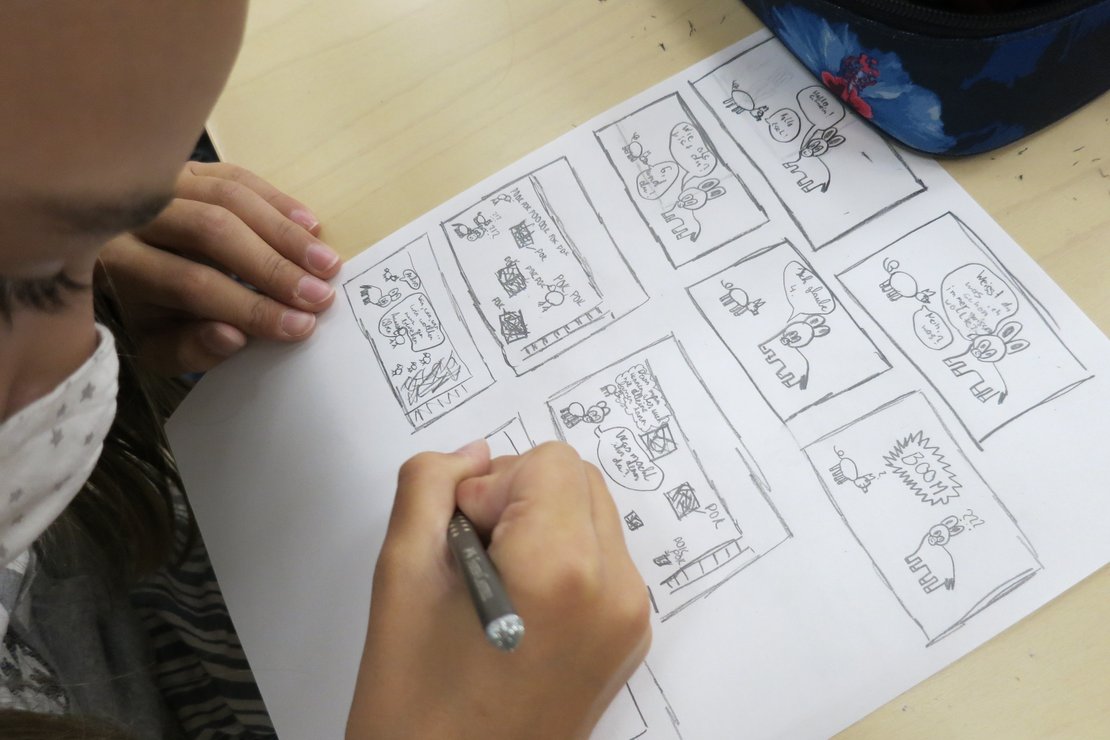 Kinder erfinden einen Comic