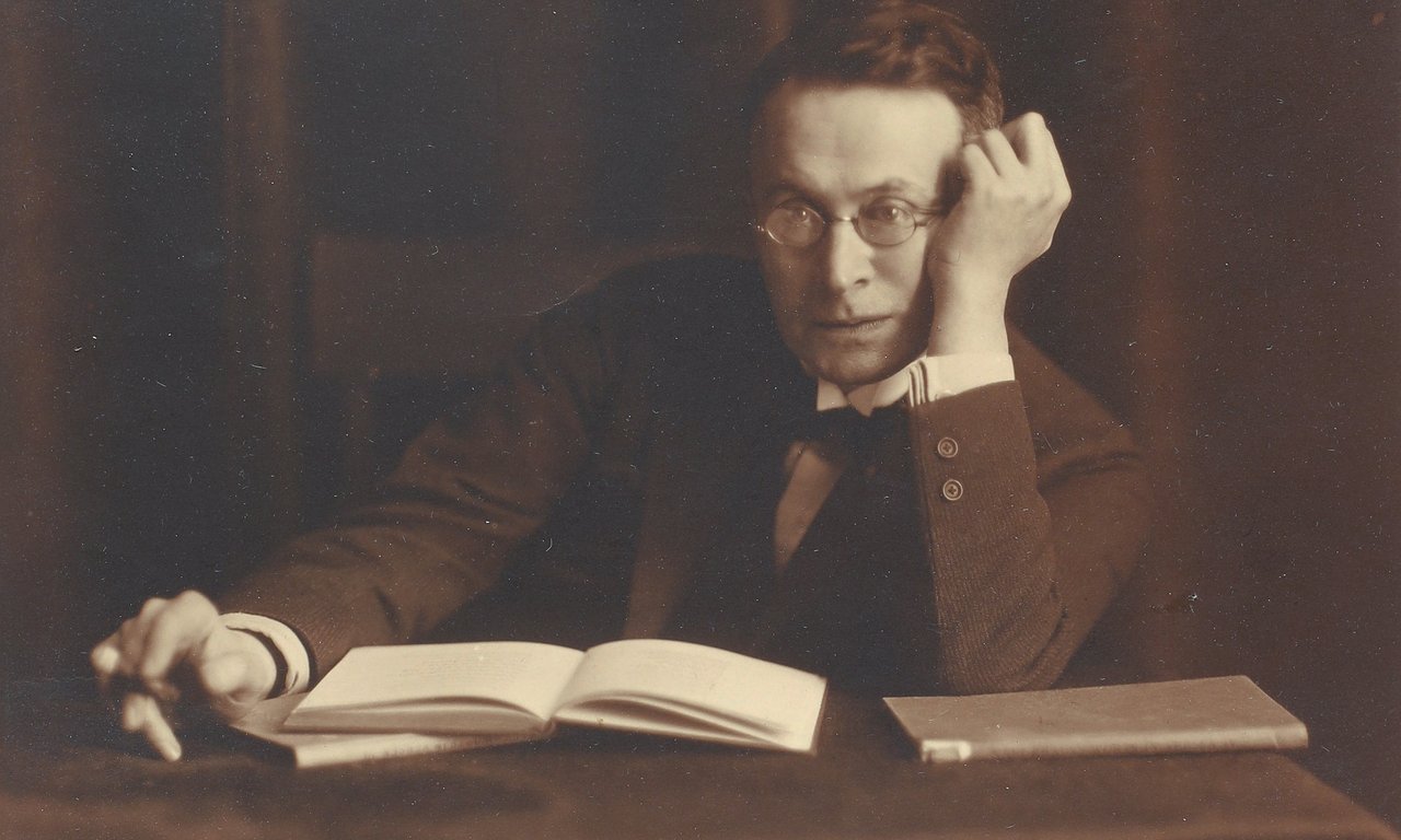 Coloriertes Porträt von Karl Kraus