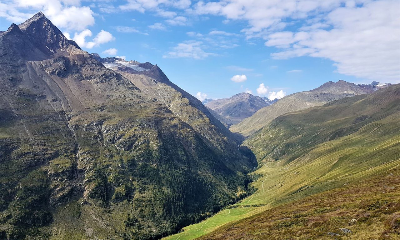 View of a high alpine mountain landscape