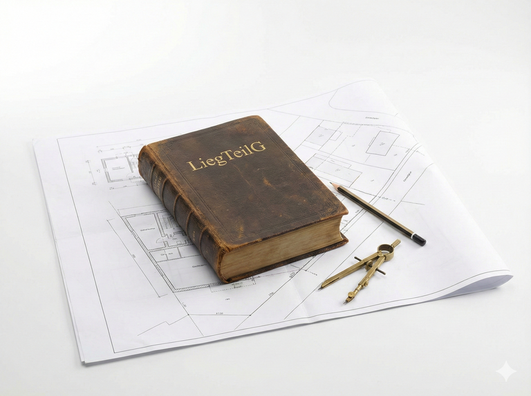 ein Buch auf einem Einreichplan