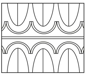 A3,B3_B3,A3 (obere und untere Palmetten mit Mittellinie, je von Bogenband eingefasst)