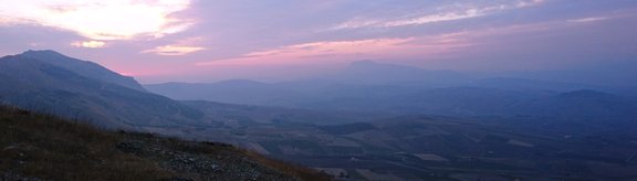 The view from Monte Iato at night