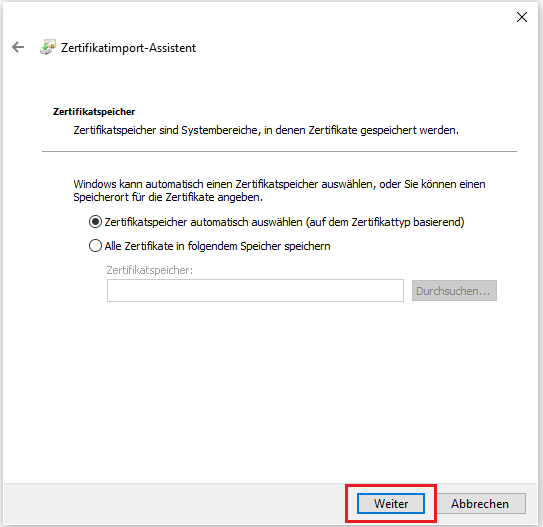 Installation persoenliches Zertifikat 4