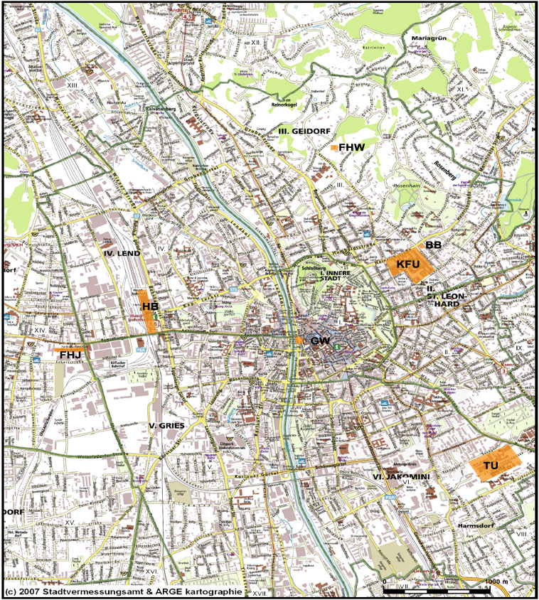 &Uuml;bersichtsplan &uuml;ber die Veranstaltungsorte