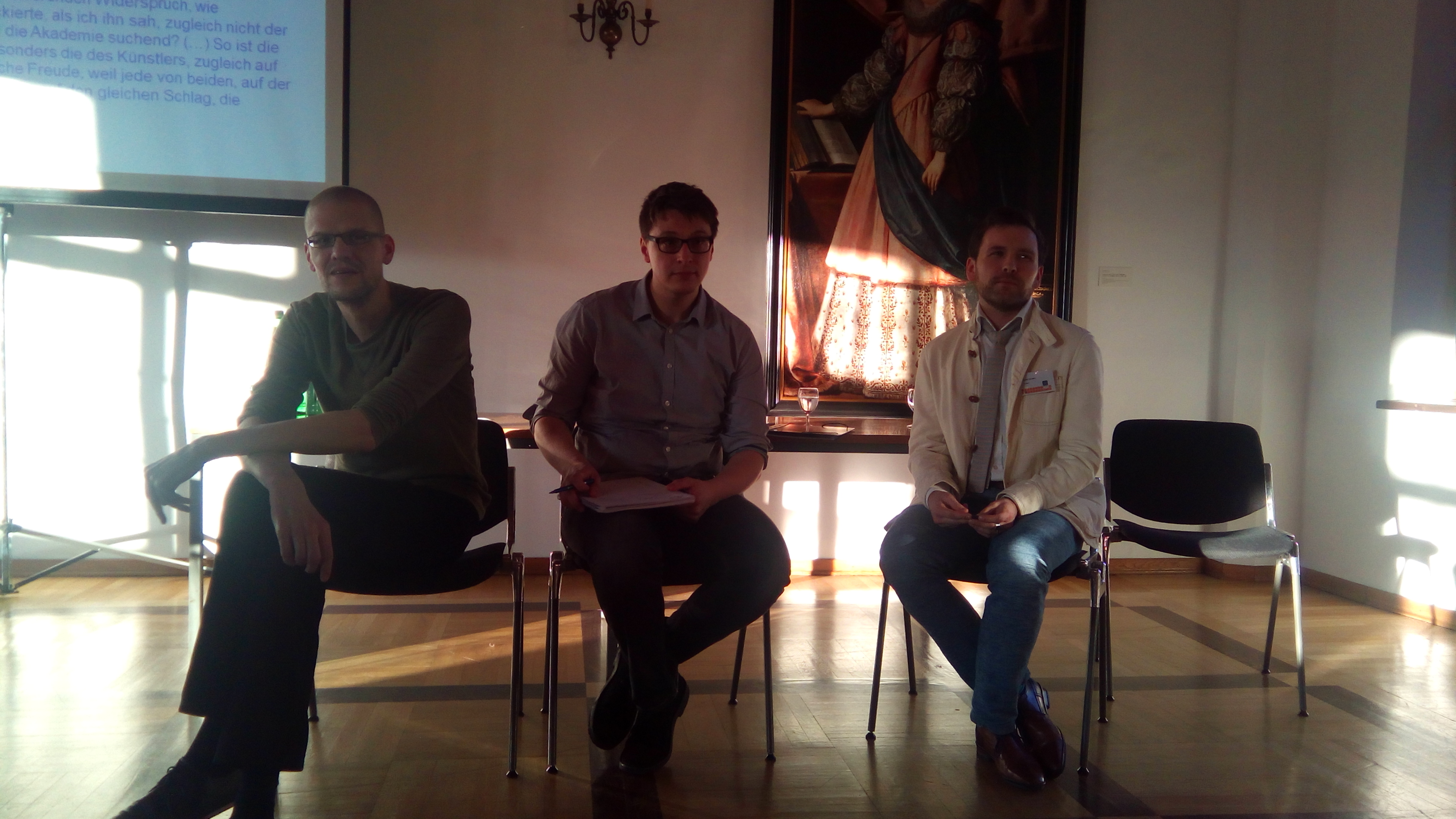 Christoph Jürgensen, Reto Rössler und Fabian Schmitz im Gespräch